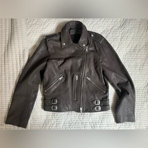 All Saints Watson Biker Genuine Leather Jacket 6